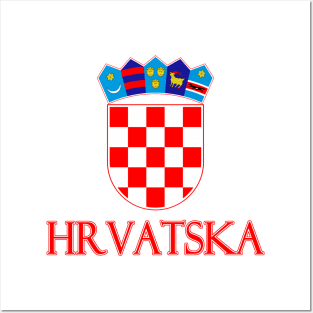 Croatia - Coat of Arms Design (Croatian Text) Posters and Art